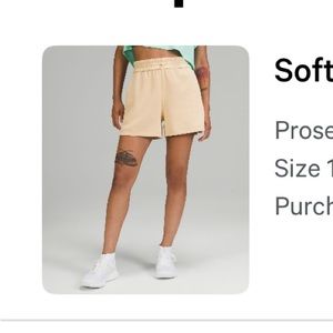 EUC LULULEMON softstreme high-rise short 4” PROSECCO size 12